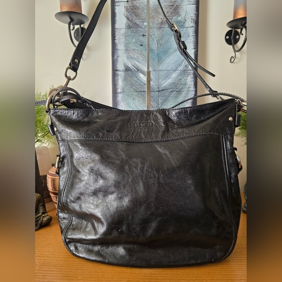Coach Zoe Crinkled Gloss Leather Hobo. EUC - Picture 1 of 16